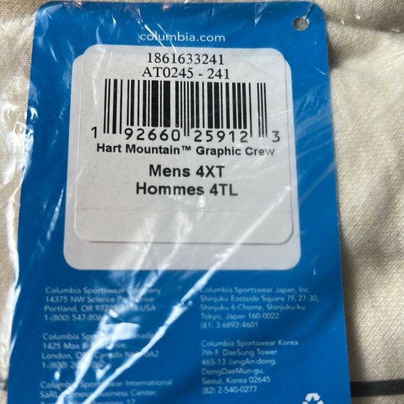 Columbia Men’s Crewneck Sweatshirt Plus Size 4XT NWT - Picture 5 of 6